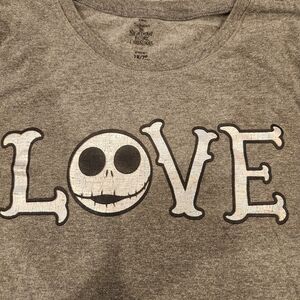 Tim Burtons Nightmare Before Christmas Jack Skellington Love Gray Size 18/20